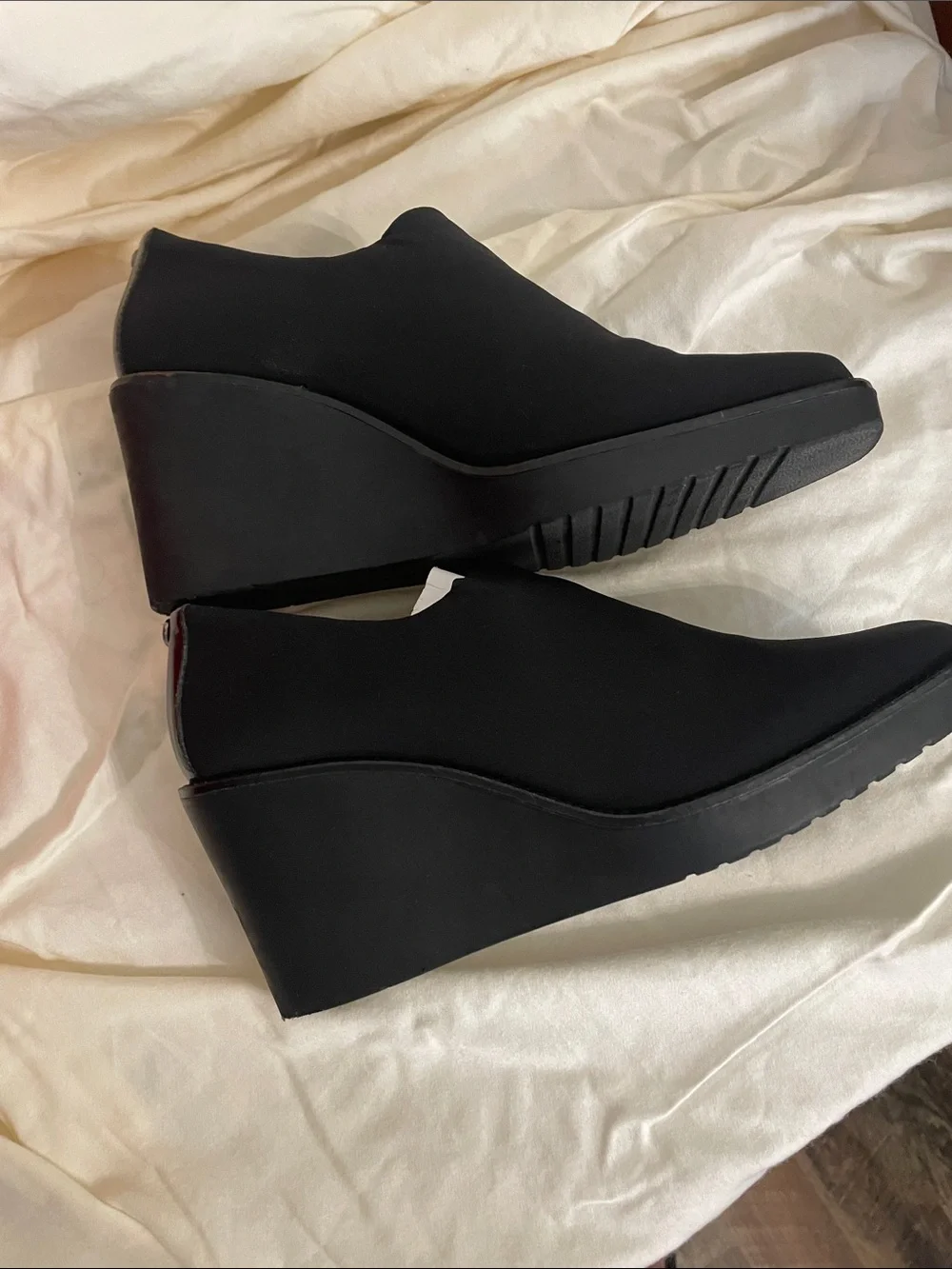 Donald J. Pliner Black Wedge Slip-On Loafers